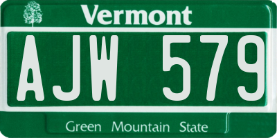 VT license plate AJW579