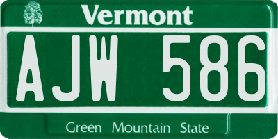 VT license plate AJW586