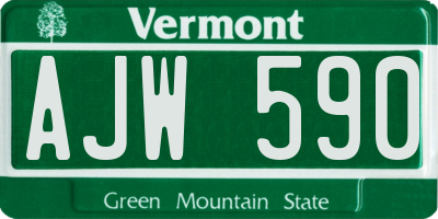 VT license plate AJW590