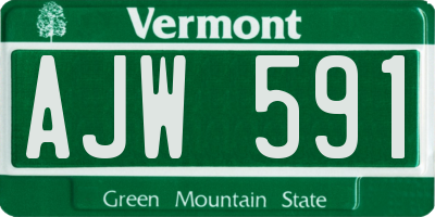 VT license plate AJW591