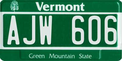 VT license plate AJW606