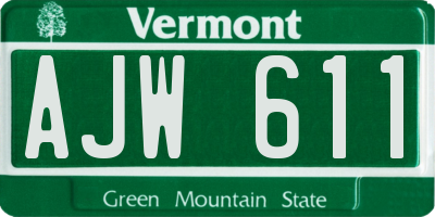 VT license plate AJW611