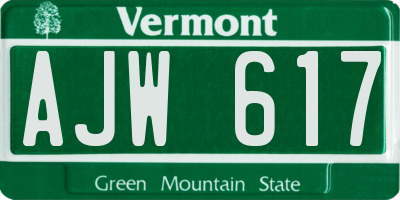 VT license plate AJW617