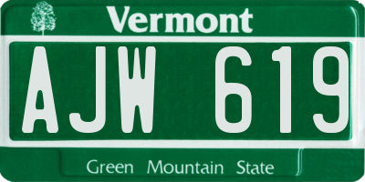 VT license plate AJW619