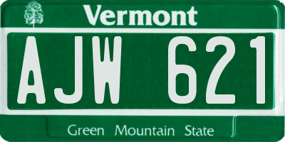 VT license plate AJW621