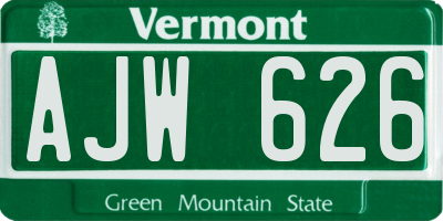 VT license plate AJW626