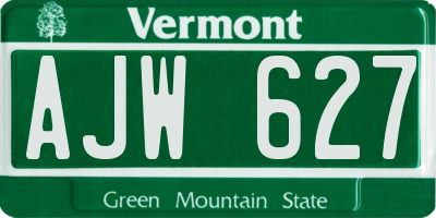 VT license plate AJW627