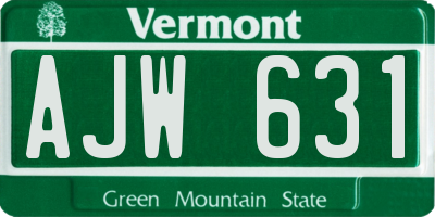 VT license plate AJW631