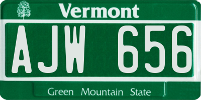 VT license plate AJW656