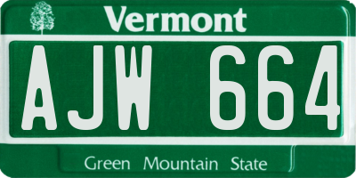 VT license plate AJW664