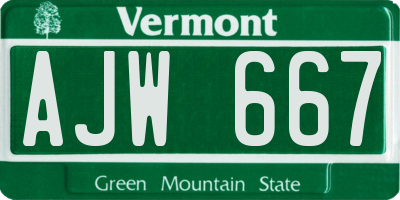 VT license plate AJW667