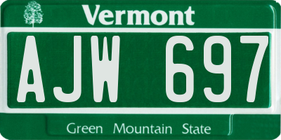 VT license plate AJW697