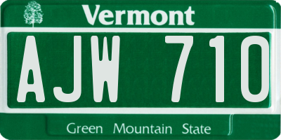 VT license plate AJW710