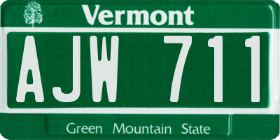 VT license plate AJW711