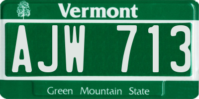 VT license plate AJW713