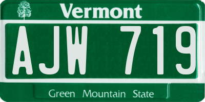 VT license plate AJW719