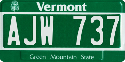VT license plate AJW737