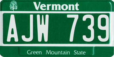 VT license plate AJW739