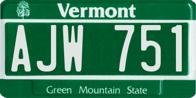 VT license plate AJW751