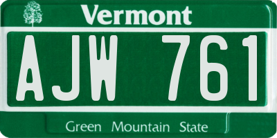 VT license plate AJW761