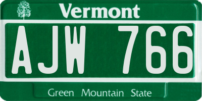 VT license plate AJW766