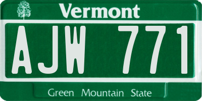 VT license plate AJW771