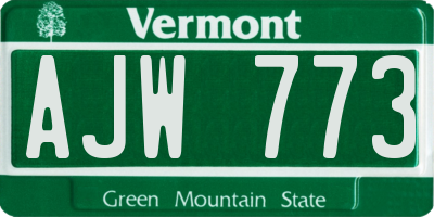 VT license plate AJW773