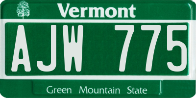 VT license plate AJW775