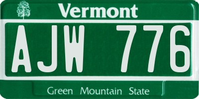 VT license plate AJW776