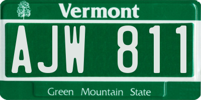 VT license plate AJW811