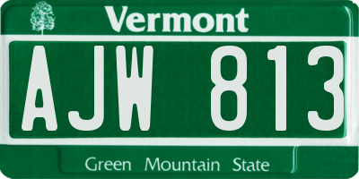 VT license plate AJW813