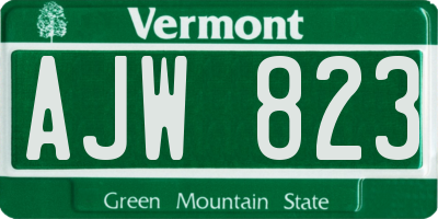 VT license plate AJW823