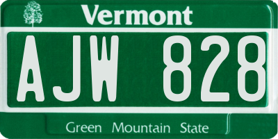 VT license plate AJW828