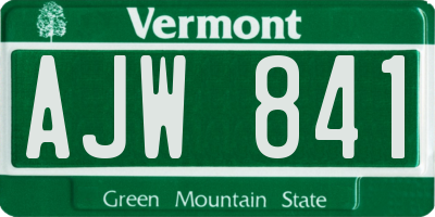 VT license plate AJW841
