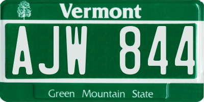 VT license plate AJW844