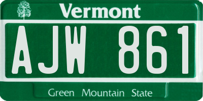 VT license plate AJW861