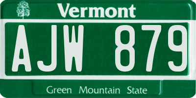 VT license plate AJW879