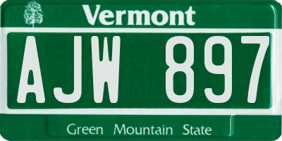 VT license plate AJW897