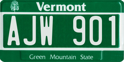 VT license plate AJW901