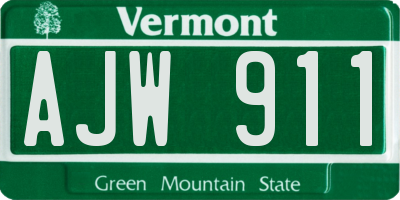 VT license plate AJW911