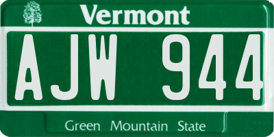 VT license plate AJW944