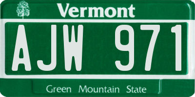 VT license plate AJW971