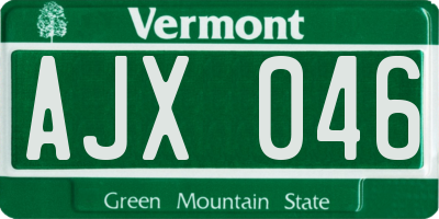 VT license plate AJX046