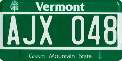VT license plate AJX048