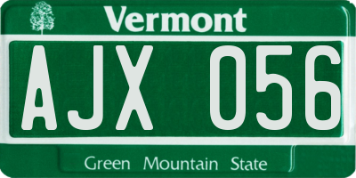 VT license plate AJX056