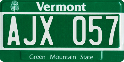 VT license plate AJX057