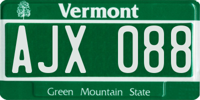 VT license plate AJX088