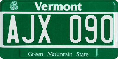 VT license plate AJX090
