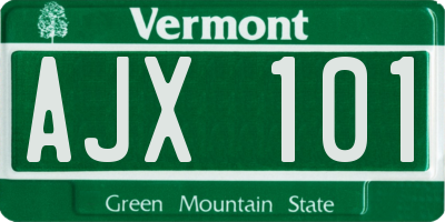 VT license plate AJX101