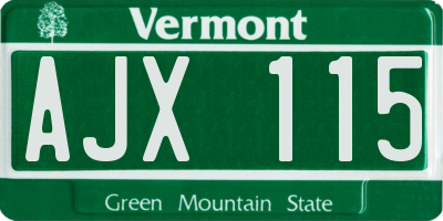 VT license plate AJX115